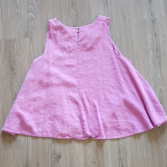 Korean Pink Linen Top - Picture 2 of 4